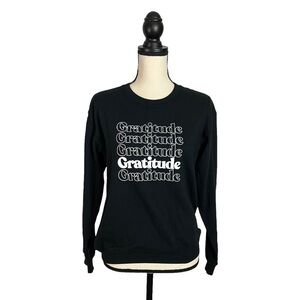 Sub_Urban Riot Womens Graphic Crewneck Sweater XS black “gratitude” long sleeve